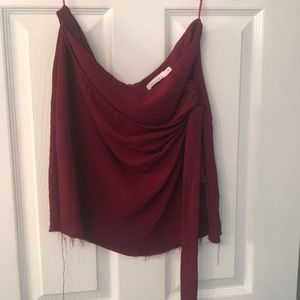 Burgundy wrap skirt